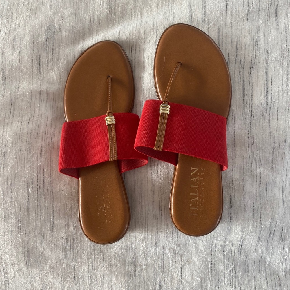 Red Italian Shoemaker’s sandals.
